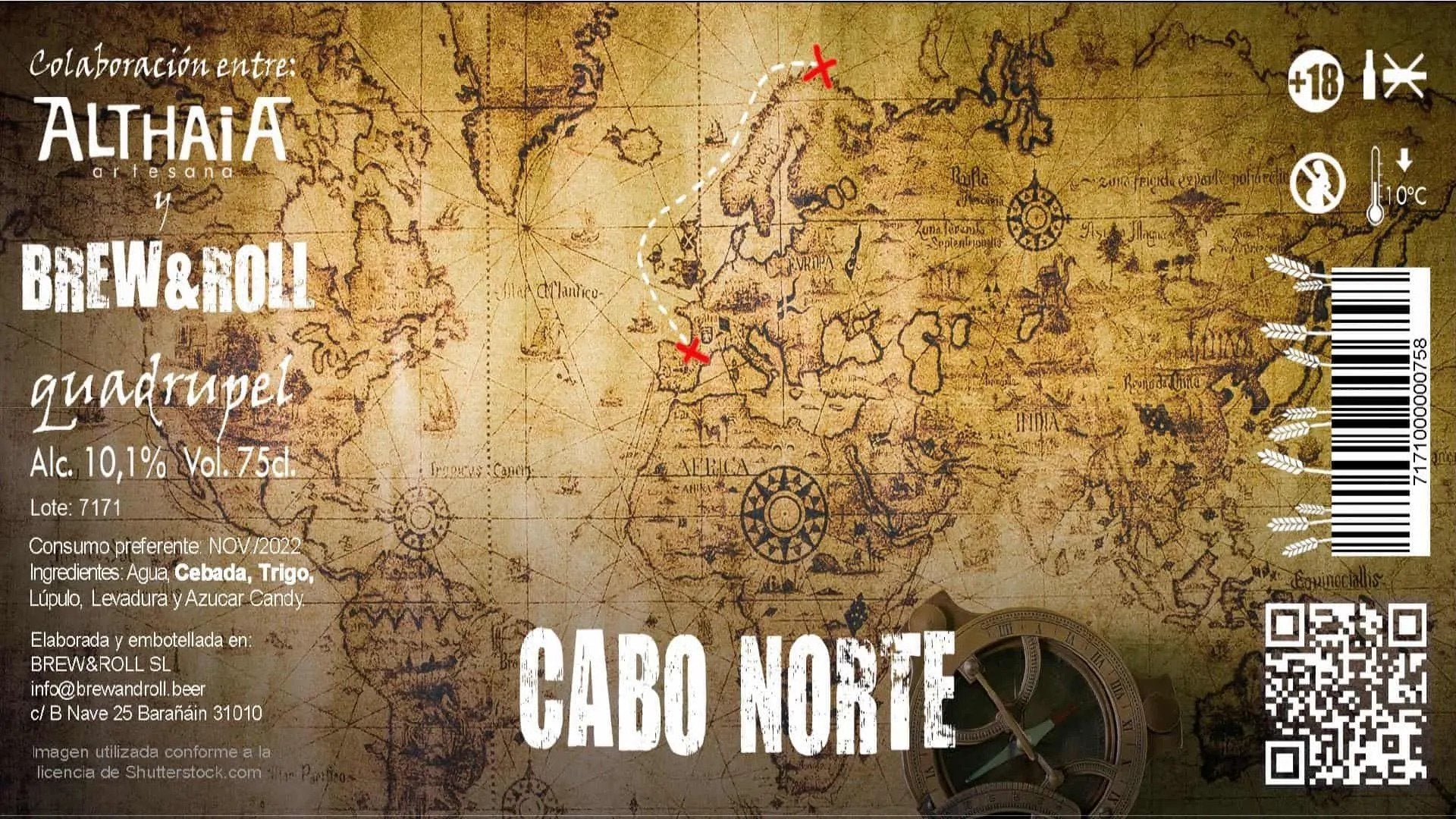 Nueva cerveza artesanal de Althaia y Brew and Roll, CABO NORTE